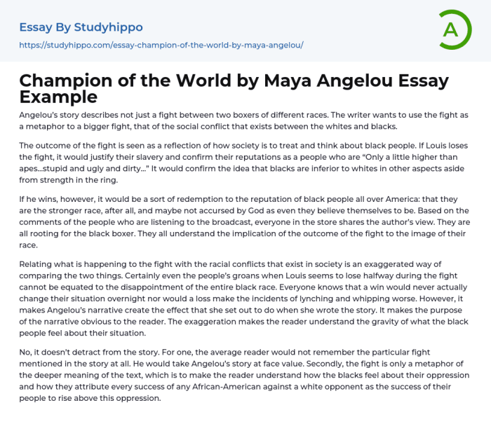 Champion of the world maya angelou