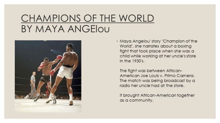 Champion of the world maya angelou