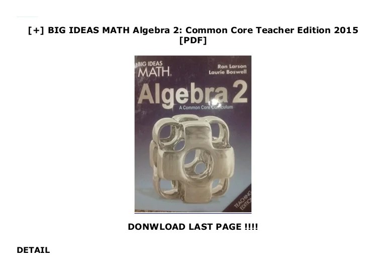 Algebra 2 big ideas math textbook pdf