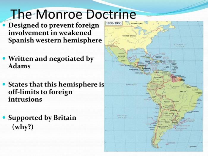 Map of the monroe doctrine