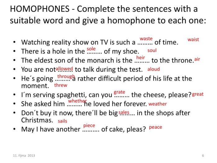 Which of the following sentences contains a homophone