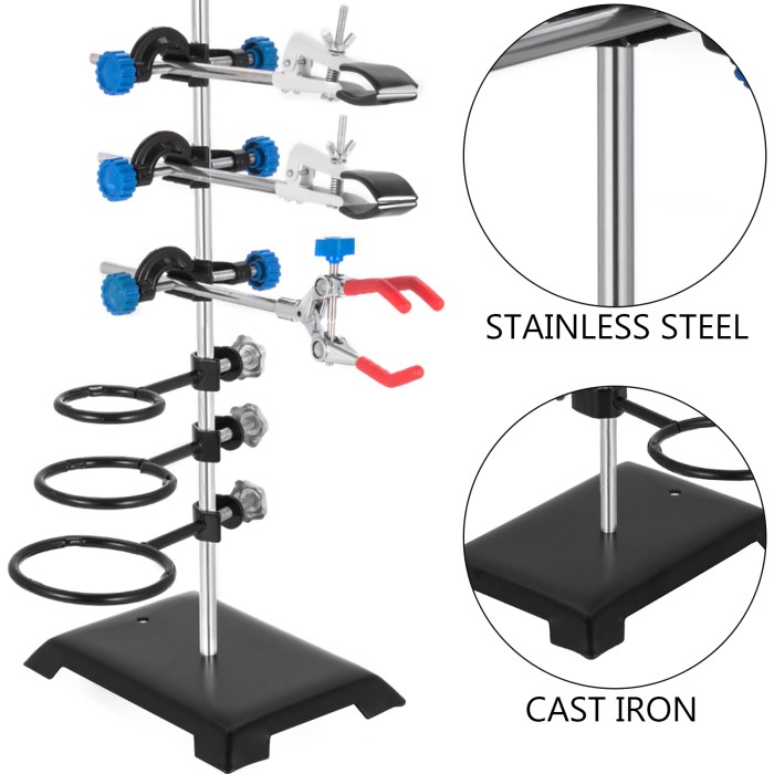 Platform holds heating unit pole holds clamps